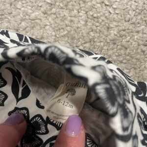 Kate Quinn Black and White Floral Baby Bummie